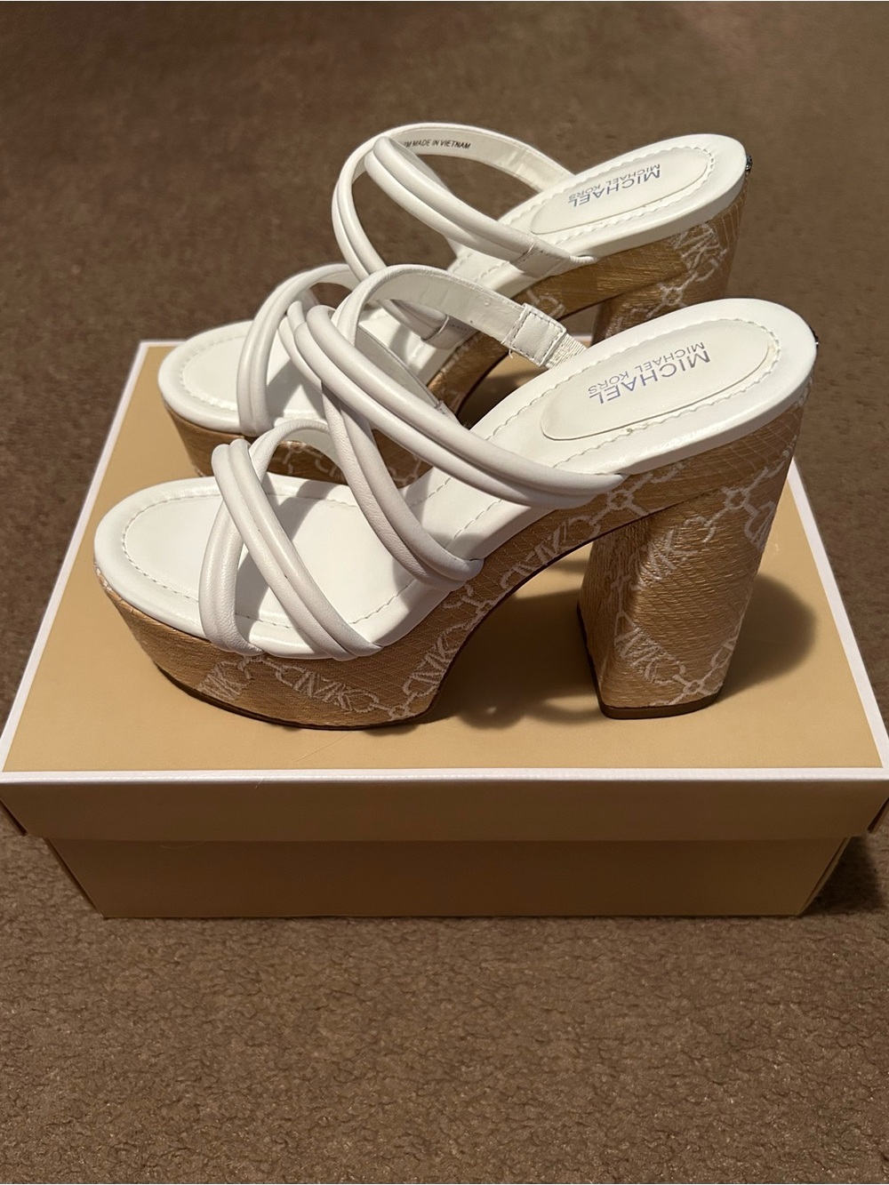 Michael Kors Corrine Slip On Strappy Espadrille Platform Sandals